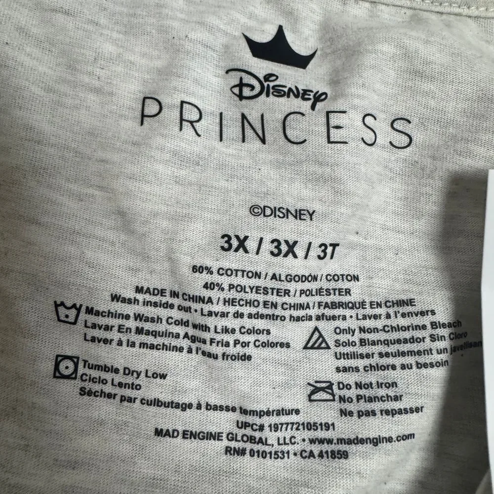 Disney Princesses Plus‎ Size 3X Gray Short Sleeve Graphic Tee - Picture 5 of 6